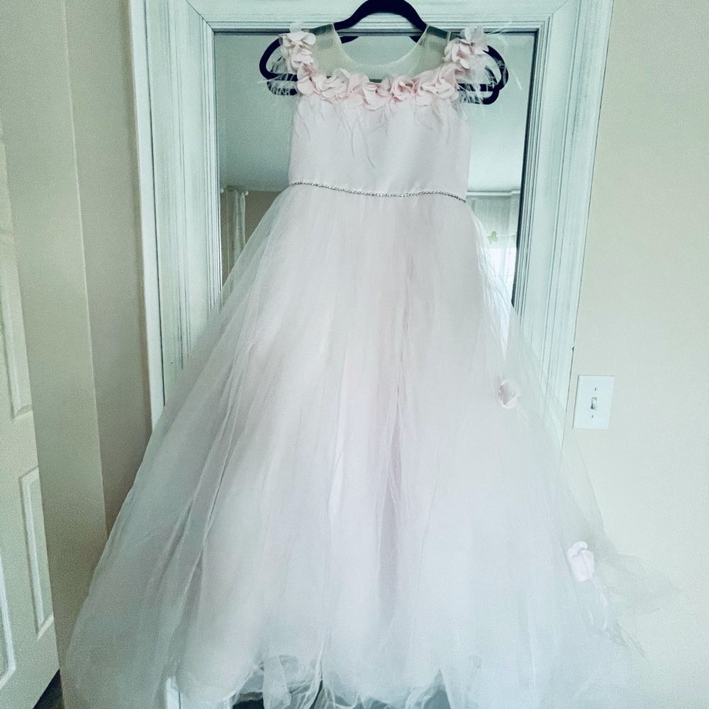 flower girl princess dress kid party wedding 8-10